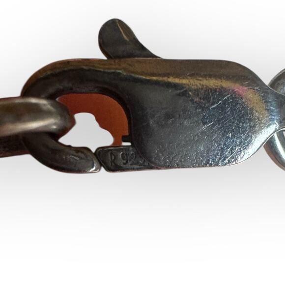 Vintage 925 Sterling Silver Egyptian Cleopatra Head Charm Necklace 19” - Picture 6 of 7